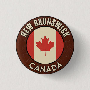 Chapa Redonda De 2,5 Cm Provincia de New Brunswick Canadá