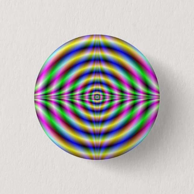 Chapa Redonda De 2,5 Cm Psicodelic Neon Eye (Anverso)