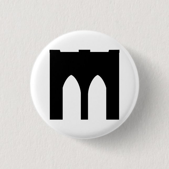 Chapa Redonda De 2,5 Cm Puente de Brooklyn (Anverso)