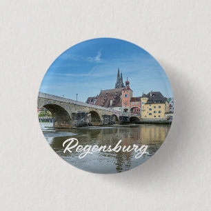 Chapa Redonda De 2,5 Cm Puente de piedra en Regensburg, Alemania