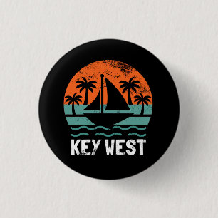 Chapa Redonda De 2,5 Cm Puesta de sol retro en Key West vacaciones