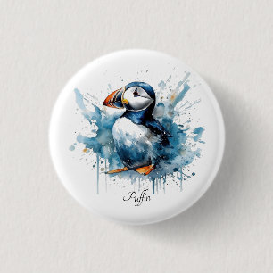 Chapa Redonda De 2,5 Cm Puffin Splash, personalizado
