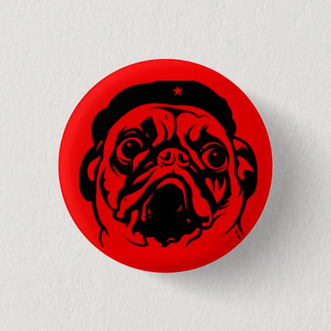 Chapa Redonda De 2,5 Cm Pug Che (Anverso)
