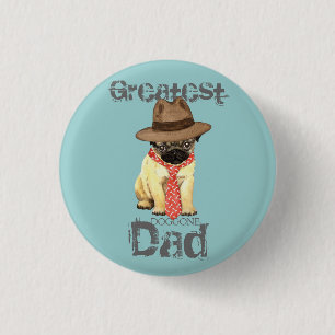 Chapa Redonda De 2,5 Cm Pug Dad