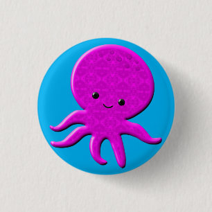 Chapa Redonda De 2,5 Cm Pulpito Rosa Adorable