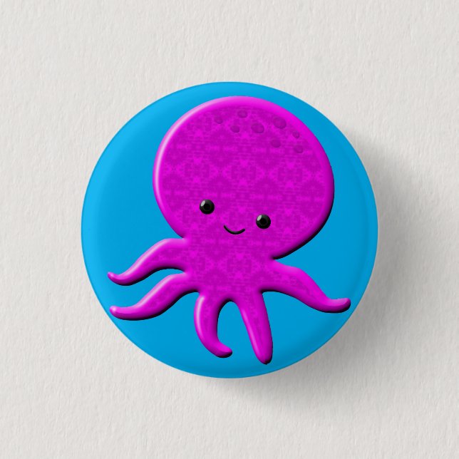 Chapa Redonda De 2,5 Cm Pulpito Rosa Adorable (Anverso)