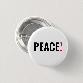 Chapa Redonda De 2,5 Cm Punto de exclamación por la paz blanco rojo negro 