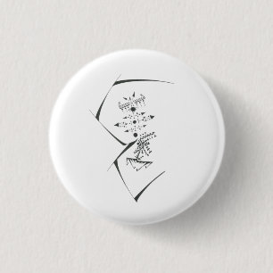 Chapa Redonda De 2,5 Cm Puntos Negro Blanco Arte Tribal Abstracto de Tatua