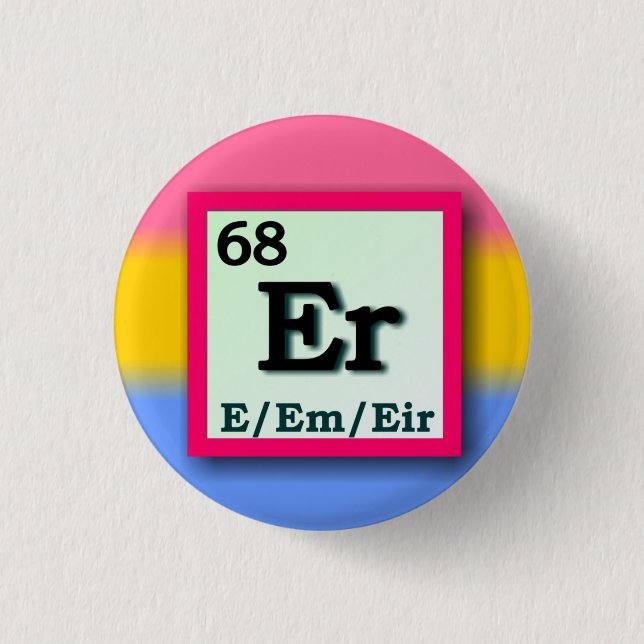 Chapa Redonda De 2,5 Cm Puntuación de género personal de la tabla periódic (Anverso)