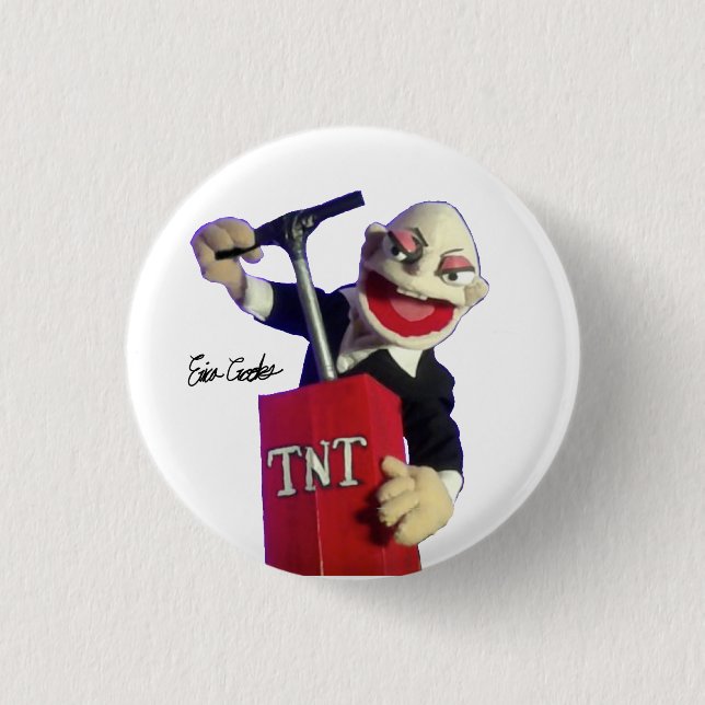 Chapa Redonda De 2,5 Cm Puppet punk with TNT plunger (Anverso)