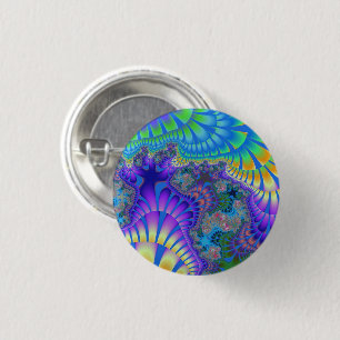 Chapa Redonda De 2,5 Cm Purple and Blue Melt