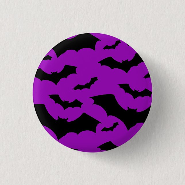 Chapa Redonda De 2,5 Cm Purple Deathrock Bats (Anverso)