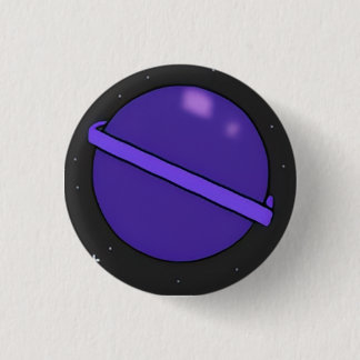 Chapa Redonda De 2,5 Cm Purple Planet Badge