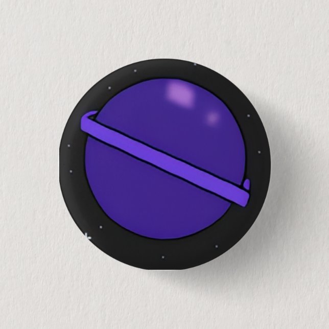 Chapa Redonda De 2,5 Cm Purple Planet Badge (Anverso)