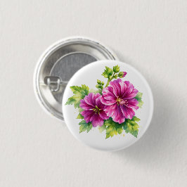 Chapa Redonda De 2,5 Cm Purple Watercolor Flower Illustration 