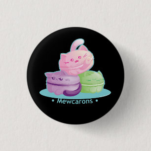 Chapa Redonda De 2,5 Cm Purrista Pawfee: Gato lindo Macarons del gatito