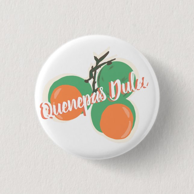 Chapa Redonda De 2,5 Cm Quenepas Mano de fruta de las extremidades español (Anverso)