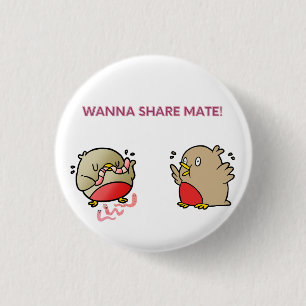 Chapa Redonda De 2,5 Cm ¡Quiero compartir a mate!