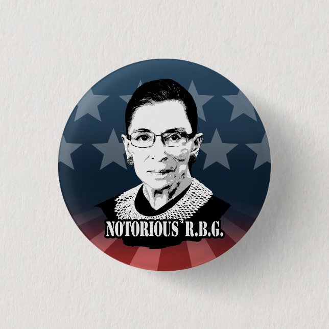 Chapa Redonda De 2,5 Cm R.B.G. notorios - Ruth Bader Ginsburg (Anverso)