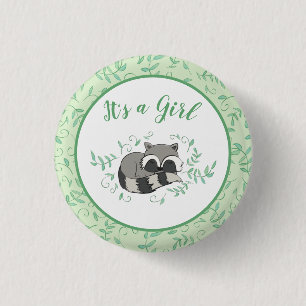 Chapa Redonda De 2,5 Cm Raccoon Baby Shower