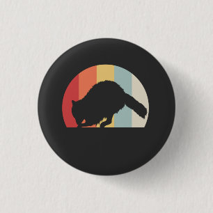 Chapa Redonda De 2,5 Cm Raccoon Retro Vintage