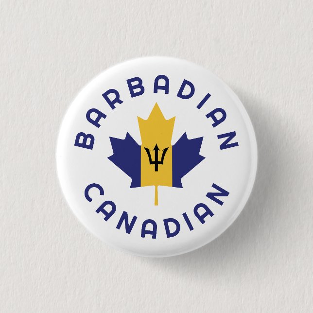 Chapa Redonda De 2,5 Cm Raíces canadienses de Barbados (Anverso)