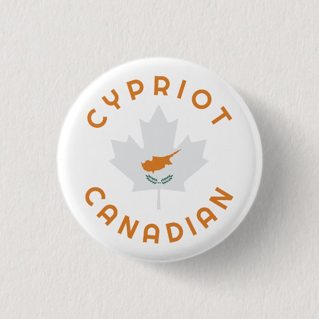 Chapa Redonda De 2,5 Cm Raíces chipriotas canadienses (Anverso)