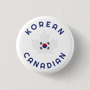 Chapa Redonda De 2,5 Cm Raíces coreanas de Canadá