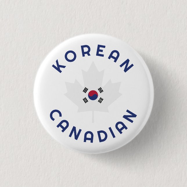 Chapa Redonda De 2,5 Cm Raíces coreanas de Canadá (Anverso)