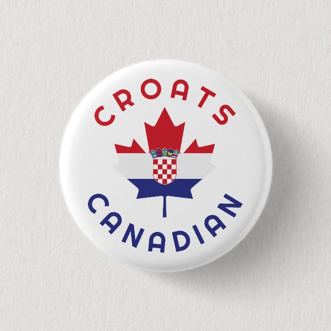 Chapa Redonda De 2,5 Cm Raíces croatas de Canadá (Anverso)