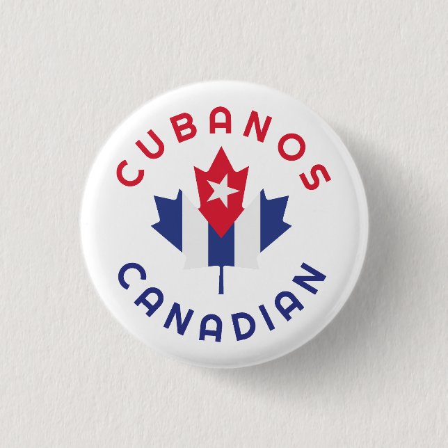 Chapa Redonda De 2,5 Cm Raíces cubanas canadienses (Anverso)