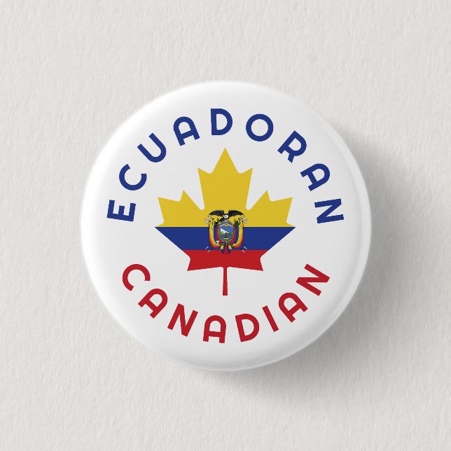 Chapa Redonda De 2,5 Cm Raíces ecuatorianas canadienses (Anverso)