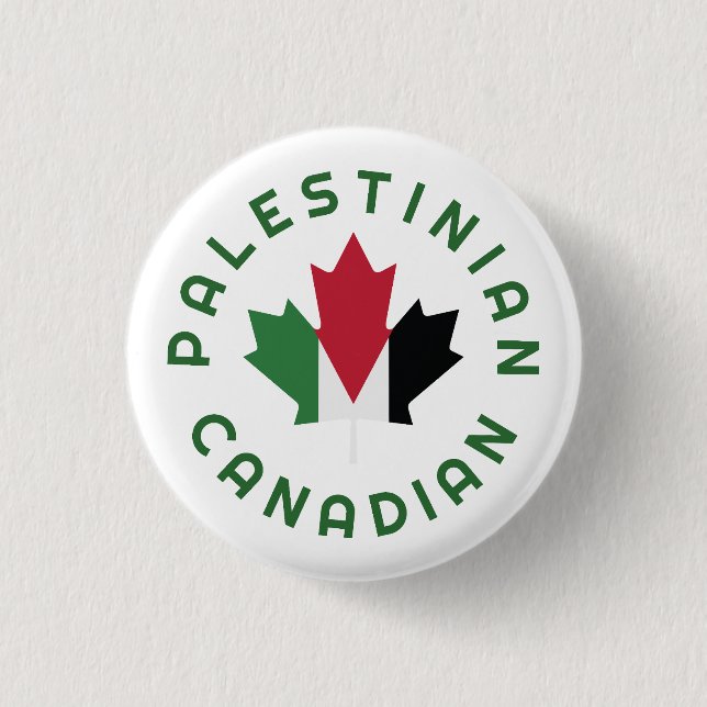 Chapa Redonda De 2,5 Cm Raíces palestinas de Canadá (Anverso)