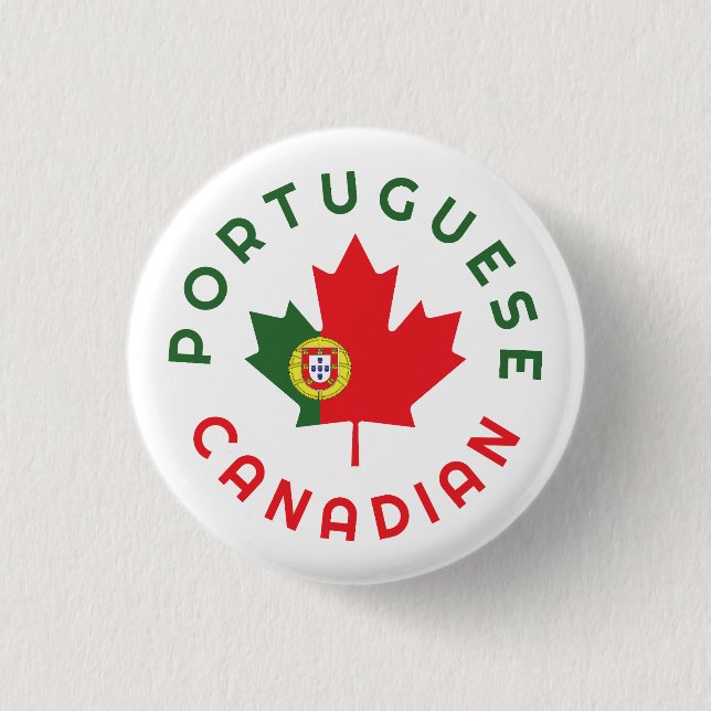 Chapa Redonda De 2,5 Cm Raíces portuguesas canadienses (Anverso)