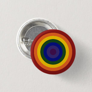 Chapa Redonda De 2,5 Cm Rainbow Bullseye