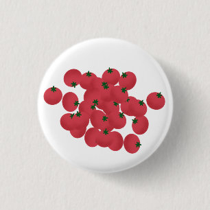 Chapa Redonda De 2,5 Cm Ramo de Tomates Cherry Rojos Frescos de Regalo