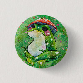 Chapa Redonda De 2,5 Cm Rana llamada Clover