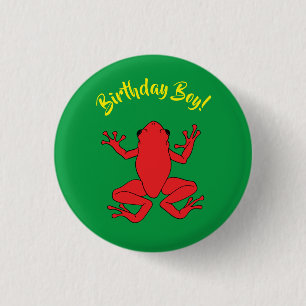 Chapa Redonda De 2,5 Cm Ranas de árbol Niños Cuta de cumpleaños