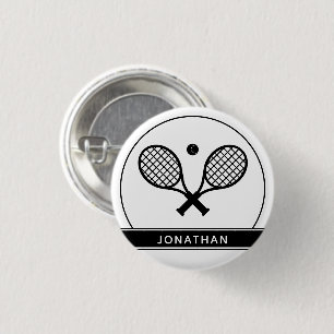 Chapa Redonda De 2,5 Cm Raqueta de tenis elegante y personalizada