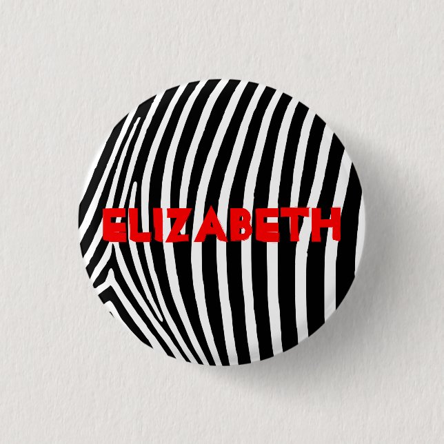 Chapa Redonda De 2,5 Cm Rayas de cebra personalizadas (Anverso)