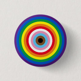 Chapa Redonda De 2,5 Cm Rayos arcoiris lgbtq bullseye bandera del orgullo 