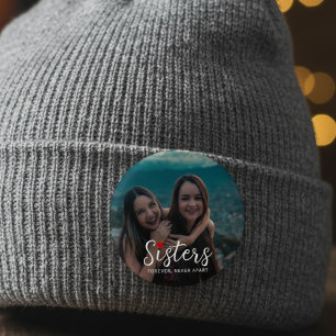 Chapa Redonda De 2,5 Cm Recuerdo De Foto De Hermanas Conectadas En El Cora