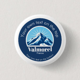 Chapa Redonda De 2,5 Cm Recuerdo de la estación de esquí de Valmorel Franc