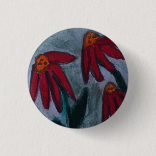 Chapa Redonda De 2,5 Cm Red Daisies