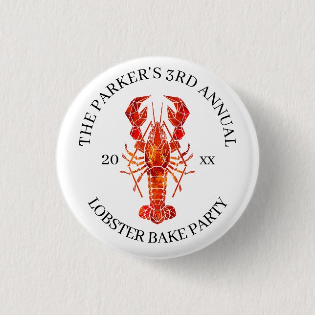 Chapa Redonda De 2,5 Cm Red Tide | Lobster Bake (Anverso)