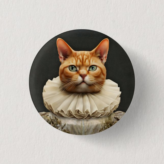 Chapa Redonda De 2,5 Cm Regal Cat (Anverso)
