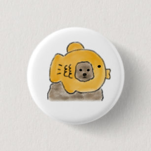 Chapa Redonda De 2,5 Cm Regalo de cachorro en pasta en forma de pez para a