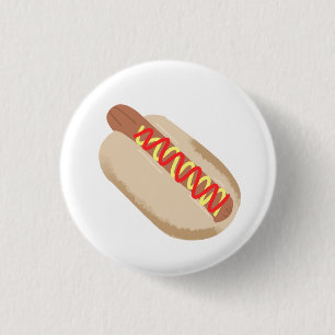 Chapa Redonda De 2,5 Cm Regalo de comida de perro caliente acuarela