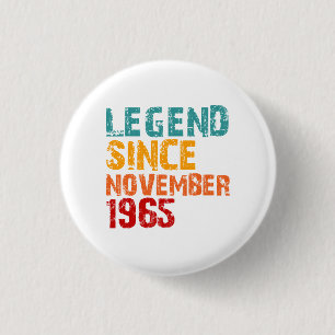 Chapa Redonda De 2,5 Cm Regalo de cumpleaños Legend 1965 60 para hombres y