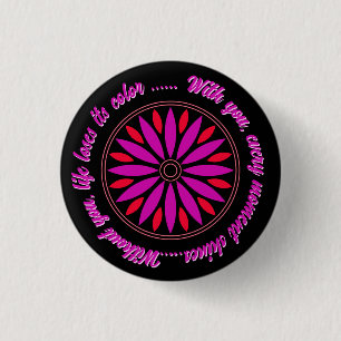 CHAPA REDONDA DE 2,5 CM REGALO DE FLOR MODERNA Y COLORIDO PARA HIJA HERMAN